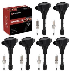 lot 19446 image: UF550 Ignition Coil Pack and Iridium Spark Plugs Set of 6 Compatible with Infiniti EX35 Q50 G25 FX35 QX60 Nissan Altima Maxima 2007-2020 Replaces#C1670, 22448-JA10C (Spark Plugs Only)
