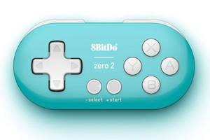 lot 20190 image: Nargos 8Bitdo Zero 2 Bluetooth Key Chain Sized Mini Controller for Nintendo Switch, Windows, Android and macOS (Turquoise Edition)