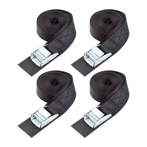 lot 20193 image: Cartman 1 x 15Lashing Straps with Adjustable Cam Buckle Cargo Tie Down with Protective Pad, 4 Pack, Black