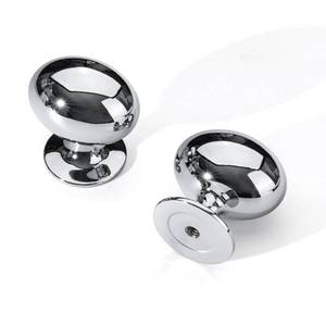 lot 20212 image: homdiy 10 Pack Solid Polished Chrome Cabinet Knobs 1-516 inch Oval Chrome Drawer Knobs Kitchen Cabinet Handles for Cupboard Dresser