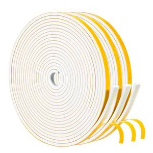 lot 20223 image: Yotache White Doors Windows Weather Stripping 14 x18, Foam Insulation Sealing Gasket Tape for Doors, Sliding Door, Total 50 Feet Long (3 X 16.5 Ft Each)