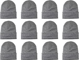 lot 17557 image: A 10pk of Gray Knitted Kids Beanies