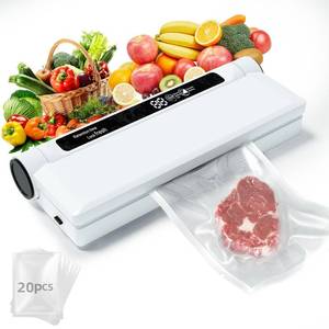 lot 2408 image: Food Vacuum Sealer Machine, 75KPA Powerful Suction, DryWet Modes, Compact Vacuum Sealer for Food, with Led Indicator Lights, 20 Vacuum Sealer Bags