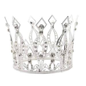 lot 2419 image: Crown Cake Topper Rhinestone Crystal Handmade Tiara Cake Decoration for Baby Shower Birthday Wedding Party Favors (Silver)