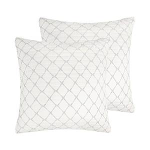 lot 4458 image: Levtex Home - Becker Taupe - Euro Sham Set of 2 - Diamond - Grey and Cream - (26x26in.), No Insert - Cotton