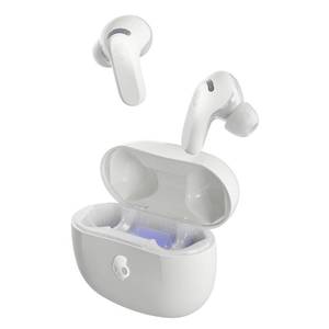 lot 4469 image: Skullcandy Rail ANC Wireless Earbuds, Bluetooth Headphones, Active Noise Cancelling, Up to 38 Hours Battery, Microphone for iPhone Android, Customizable via Skull-iQ App - Bone