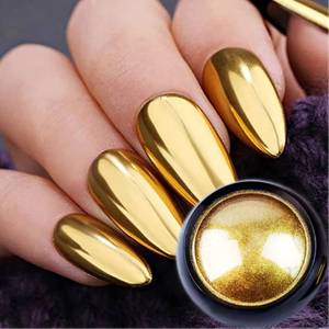 lot 4478 image: Holographic Mirror Gold Chrome Nail Powder Glitters Effect Metallic Dust Sequins UV Gel Gold Nail Chrome Powder Pigment for Nail Art Decoration