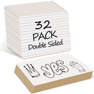 lot 9073 image: 32 Pack Dry Erase Boards, 9x12in Double Sided Easel Small Whiteboards with Lines for Kids, Education Teacher Classroom Bulk, Mini Portable Drawing Writing White Boards Lined Lapboards for Studentsin