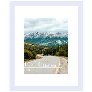 lot 2405 image: QOTIB 10x14 Picture Frame White for 30 x 40cm Diamond Art Painting, Wood 10x14 Frame with 8.5x11 Mat for Wall Mounting, 30x40 cm Frame with Shatter-Resistant Plexiglass, White, 1 Pack