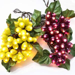 lot 2407 image: LIDORE Grape Vine String Lights, 100 LED Grape Lights, Fruit String Lights for Kitchen, Wine Cabinet, Home Decoration, 10 Cluster Purple and Green Grapes Christmas Lights