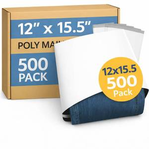 lot 9083 image: Poly Mailers 12x15.5 (500 Pack) � 12x15 Polymailers Shipping Bags, Self-Sealing Mailing Envelopes � 2.5 Mil. Made in Canada