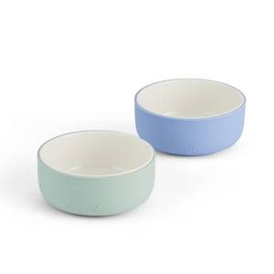 lot 9095 image: Elk and Friends Kids Porcelain Bowls with Silicone Sleeves  Suitable for BabiesToddlers  Microwave and Dishwasher Safe  Non Slip Dinnerware  Snack Dishes  2 Pack