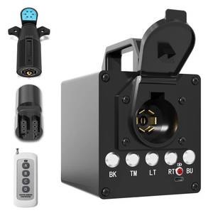 lot 3851 image: Portable Trailer Light Tester Box with 12V 10Ah Battery, Wireless Remote Control Operation, Fit for 7-Way Round and 345 Flat Pin Type (Trailer Light Tester Box, 1)