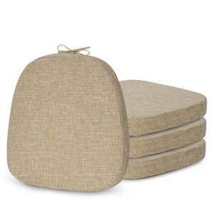 lot 3863 image: ELFJOY 4 Pack Chair Cushions for Metal Chair Memory Foam Non Slip Chair Pads with Ties Comfortable Indoor Seat Cushions for Kitchen Chairs 14x14inx2in Beigein