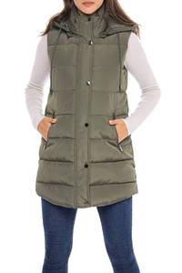 lot 10033 image: Sebby S.E.B Womenfts Long Puffer Vest, Quilted Faux Down Filled Hooded Vest for Fall and Winter