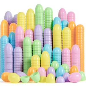 lot 10035 image: JOYIN 3.15 Pastel Easter Eggs, 50PCS Large Plastic Eggs, Empty Colorful Fillable Eggshells for Easter Hunt, Party Favor, Basket Stuffers Filler, Classroom Prize Suppliesin