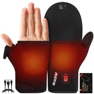 lot 10055 image: Heated Gloves for Men Women, Rechargeable Detachable Full and Half Hands Heated Glove Fingerless Electric Heating Gloves Hand Warmer for Work, Hunting, Skiing, Outdoor Work (Black, L)