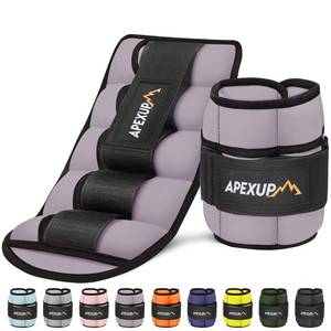 lot 4460 image: APEXUP 10lbsPair Adjustable Ankle Weights for Women and Men, Modularized Leg Weight Straps for Yoga, Walking, Running, Aerobics, Gym, Physical Therapy (Pastel Purple)