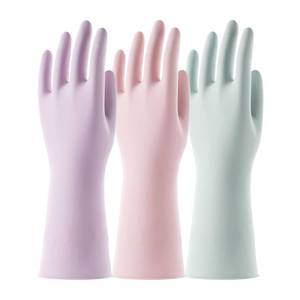 lot 4462 image: COOLJOB 3 Pairs Colorful Household Gloves with Cotton Liner and Non-slip Grip, Water Resistant Reusable Dish Washing Rubber Gloves for Kitchen and Bathroom Cleaning, Medium