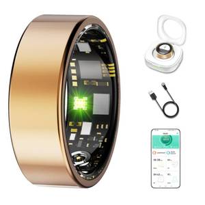 lot 10066 image: SIERDE Smart Ring for Women and Men, Fitness Tracker with Heart Rate, Blood Oxygen, Blood Pressure, Sleep Monitoring, Step Counting, IP68 Waterproof for iPhone and Android Rose Gold 8