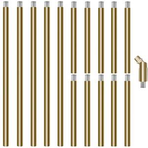 lot 10073 image: M10 Threaded Extension Poles, 5 PCS 12-inch and 10 PCS 6-inch Lighting Fixture Downrods Stems and 180 Degrees Sloped Ceiling Adapter Kits for Pendant Light, Island Lighting, Chandeliers (Brass)