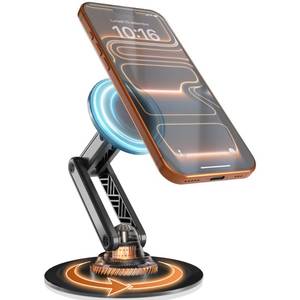 lot 10085 image: COOPER Mag360, Desktop MagSafe Stand for iPhone 17 Pro Max (1615141312), Magnetic Phone Holder for Desk, 360° Rotating, Height Adjustable, Magnetic Phone Stand for Desk, with Metal Ring (Black)