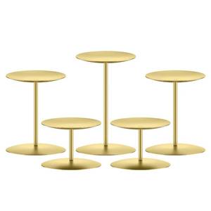 lot 10086 image: smtyle Christmas Gold Candle Holders for Pillar Candles Table Centerpieces Indoor Decoration Set of 5 Mantel Setting Dinner Party Wedding Event Elegant Gift