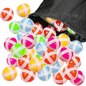 lot 10119 image: Sumind 60 Pieces Sticky Balls for Fabric Dart Board, Dart Hook and Loop Balls, Safe Game Toy Game Accessories with Storage Bag for Adults and Teens Indoor Outdoor Party 6 Colors