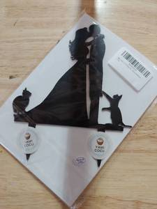 lot 10123 image: YAMI COCU Wedding Cake Toppers Cats Black Acrylic Cake Topper of Engagement and Wedding with Bride and Groom