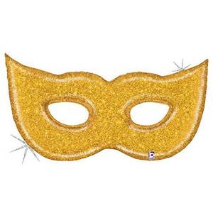 lot 10125 image: Betallic 35916P 51 Gold Glitter Mask Foil Balloonin