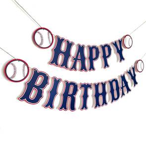 lot 10128 image: OZCZKZZ Happy Birthday Banner Baseball,Navy Blue,Baseball Birthday Party Decorations