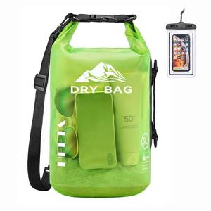 lot 10144 image: HEETA Dry Bag Waterproof for Women Men, Roll Top Lightweight Dry Storage Bag Backpack with Phone Case for Travel Swimming Boating Kayaking Paddle Board Camping Beach Accessories (Lemon Green, 10L)