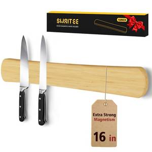 lot 10181 image: Swaitee Magnetic Knife Holder for Wall, 16 Inch Bamboo Knife Strip with Strong Magnetism, Kitchen Accessories Organizer, Housewarming Gifts for New Home, Storage Space Saver for ApartmentRvFarmhouse