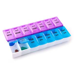 lot 10185 image: Deke Home - Pill Organizer 2 Times a Day, Weekly AM PM Pill Box, 7 Day Morning and Night Medicine Organizer, BPA-Free Daily Vitamin Container, Easy Open Travel Pill Case for Seniors, 7.8x3.6inx1.3inin