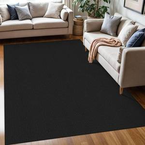lot 10196 image: KOZYFLY Washable Area Rug 5x7 ft Rubber Backed Non Slip Rugs for Living Room Braided Cotton Bedroom Rug Woven Office Rugs Indoor Floor Carpets for Dining Bedroom Living Room, BlackDark Grey