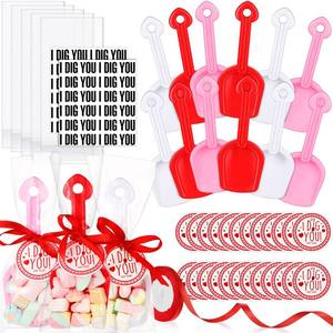 lot 11795 image: Chumia 85 Pieces Valentinefts Day I Dig You Shovels with I Dig You Stickers and Tags, Gift Candy Bags and Ribbon for Valentines Party Favors Exchange Prizes