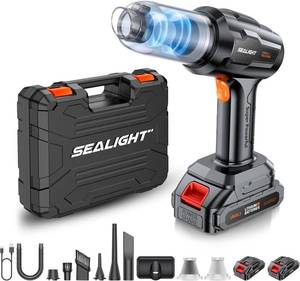 lot 11811 image: SEALIGHT Handheld Car Vacuum Wireless, Handheld Vacuum Cleaner with 21000pa High Power Suction, Two Batteries Long Endurance, 18V120W Mini Vacuum Cleaner for Car, Home, Office