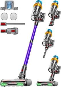 lot 11815 image: Cordless Vacuum Cleaner, 650W 55KPA 70Min Powerful Vacuum Cleaners for Home, Self-Standing Stick Vacuum Cordless RechargeableAnti-TangleOLED Screen1.8L Cup for Home Pet HairCarpetHardwood Floor