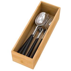 lot 11817 image: Bamboo Kitchen Drawer Organizer, Wooden Storage Box for Utensil Organizer Silverware Tray Cutlery Holder Flatware Containers - Multi-Use Deep Drawer Dividers Organizer for Bathroom, Jewelry, 93in2.5inin