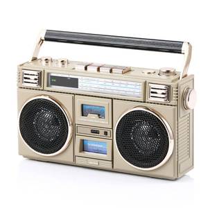 lot 11822 image: ANTPO Retro Vintage Radio Bluetooth Speakers Vintage Decor Small Wireless Speakers Stereo Radio Portable FM with Rich Bass Speakers Support TF Card for HomeOutdoorGift Turns On