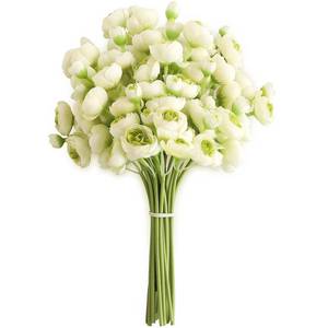 lot 11824 image: Floroom Ranunculus Artificial Flowers 18 Pcs Green Faux Silk Mini Ranunculus Bulk Fake Wedding Filler Flowers for DIY Bouquets, Centerpieces, Bridal Shower Decorations and Arrangements