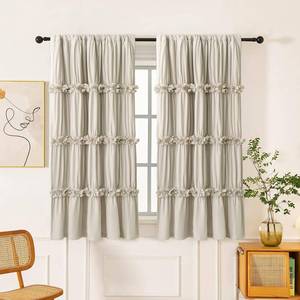lot 11827 image: Homechoice Decor Thermal Insulated Blackout Window Curtains, 42 W x 63in L (Pair), Boho Ruched Window Treatments with 3 Rows of Butterfly Flowers, Rustic Rod Pocket Drapes for Room, Camel (LQ-30)in