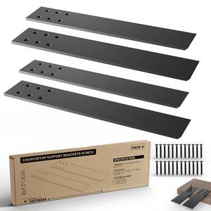 lot 11829 image: BATODA 14 Countertop Support Brackets (4 pcs) for Granite - Heavy Duty L Shelf Bracket - Wall Mounted Support for DIY Open Shelving � Knee Wall Support - Mounting Hardware Included ( Pack 4 )in