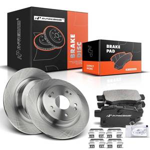 lot 11837 image: A-Premium 11.09 inch (281.6mm) Rear Solid Disc Brake Rotors  Ceramic Pads Kit Compatible with Honda and Acura Models - Accord 2008-2017, TSX 2009-2014, 6-PC Set