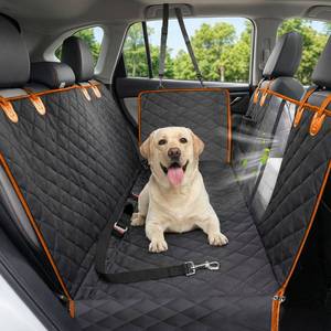 lot 11839 image: Dog Car Seat Cover, 600D Heavy Durable Dog Seat Cover for Back Seat, 100percent Waterproof Scratch Proof Nonslip Dog Hammock for Car with Side Flap, Pet Seat Covers with SeatBelt for Cars Sedan SUV Trucks