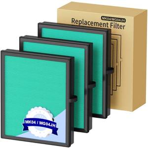lot 11842 image: MK04 Air Filter Replacement for AROEVE MK-04 Air Purifier, 4 Layers H13 True HEPA High-Efficiency Aeroeve Aerove Filter, 3 Pack - Pet Dander Version