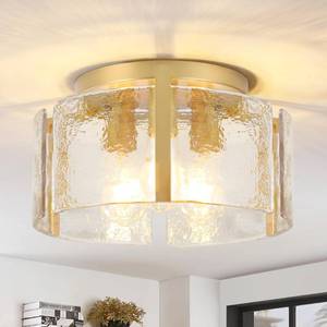 lot 11847 image: ZXFDWB Gold Semi Flush Mount Flush Mount Ceiling Light,15ftftModern Hallway Light Fixtures Ceiling Mount,3-Light Drum Glass Ceiling Lights for Kitchen Entryway Foyer Dining Room Bedroom Laundry