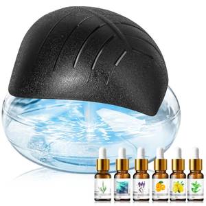 lot 11856 image: Water Air Purifier for Home with Essential Oil Diffuser and Humidifier, Rainbow Air Washer with LED Mood Light- Includes 6x10ml Essential Oils, Air Revitalizer for Smoke and Pets, Black