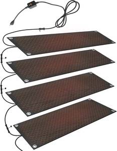 lot 11868 image: mestyl Heated Snow Melting Mats Outdoor, 10 x 30 Inch Heated Outdoor Mats, Snow and Ice Melting Mats No-Slip Winter Outdoor Heated Mats for Stair, Walkway, Steps, Sidewalks, Decks, Driveway, 4Pcs