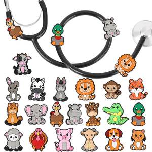 lot 12003 image: Zoo Animals Stethoscope Charm Tag for Nurse - 20Pcs Cute Animal Medical Plastic Stethoscope Decor Accessories, Present for Pediatric Doctor and Veterinarian, Medical Worker Nursing Graduation